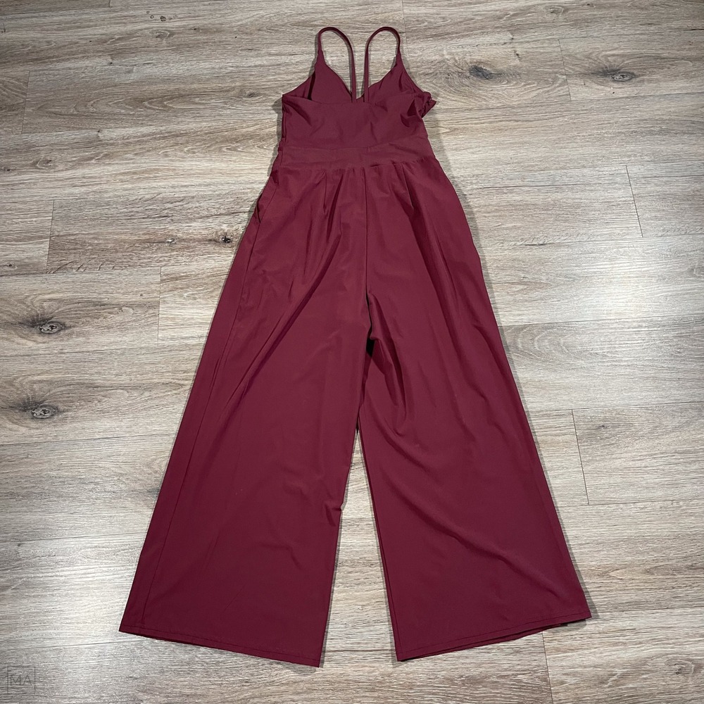Halara Women's Jumpsuit Wide Leg Flowy Athleisure Casual Stretch S Maroon - Picture 8 of 8